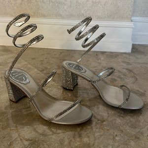 Rene Caovilla crystal 3” stacked heel